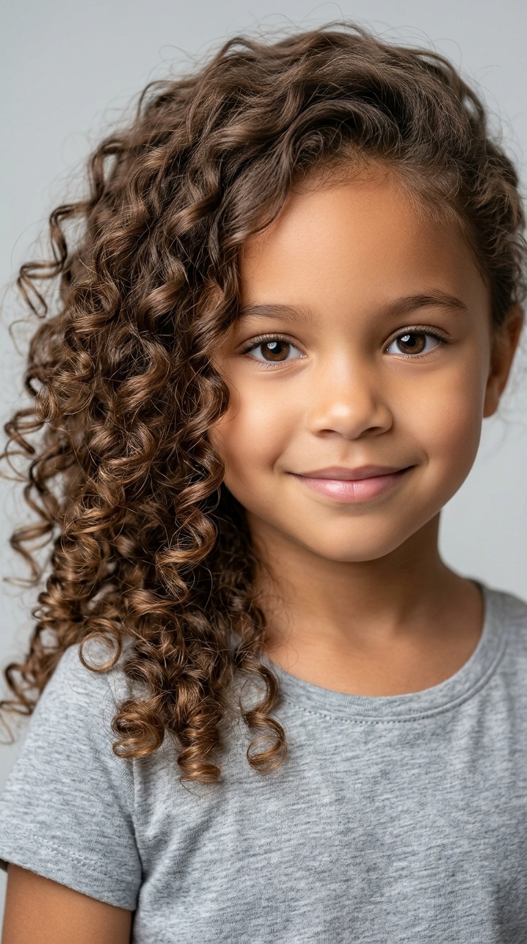 Side-Swept Bouncy Ringlets