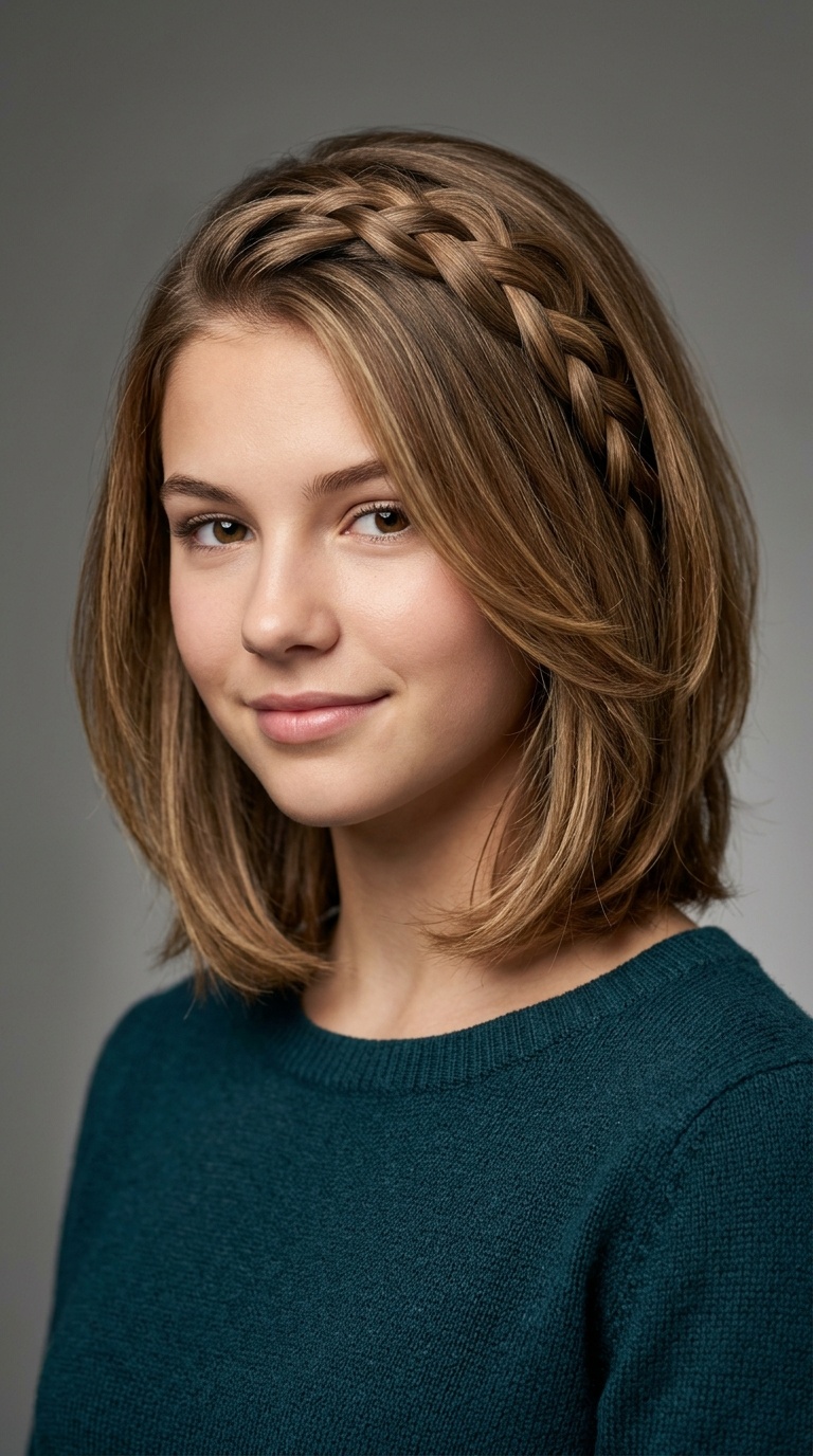 Side-Swept Braid for Layered Bob