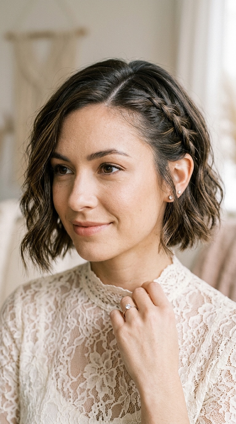 Side-Swept Braided Bob