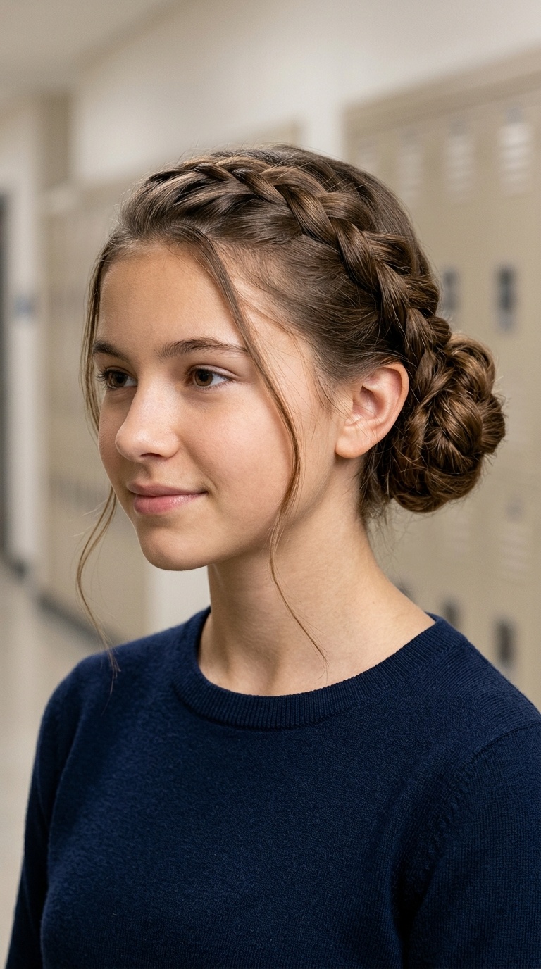 Side-Swept Braided Bun