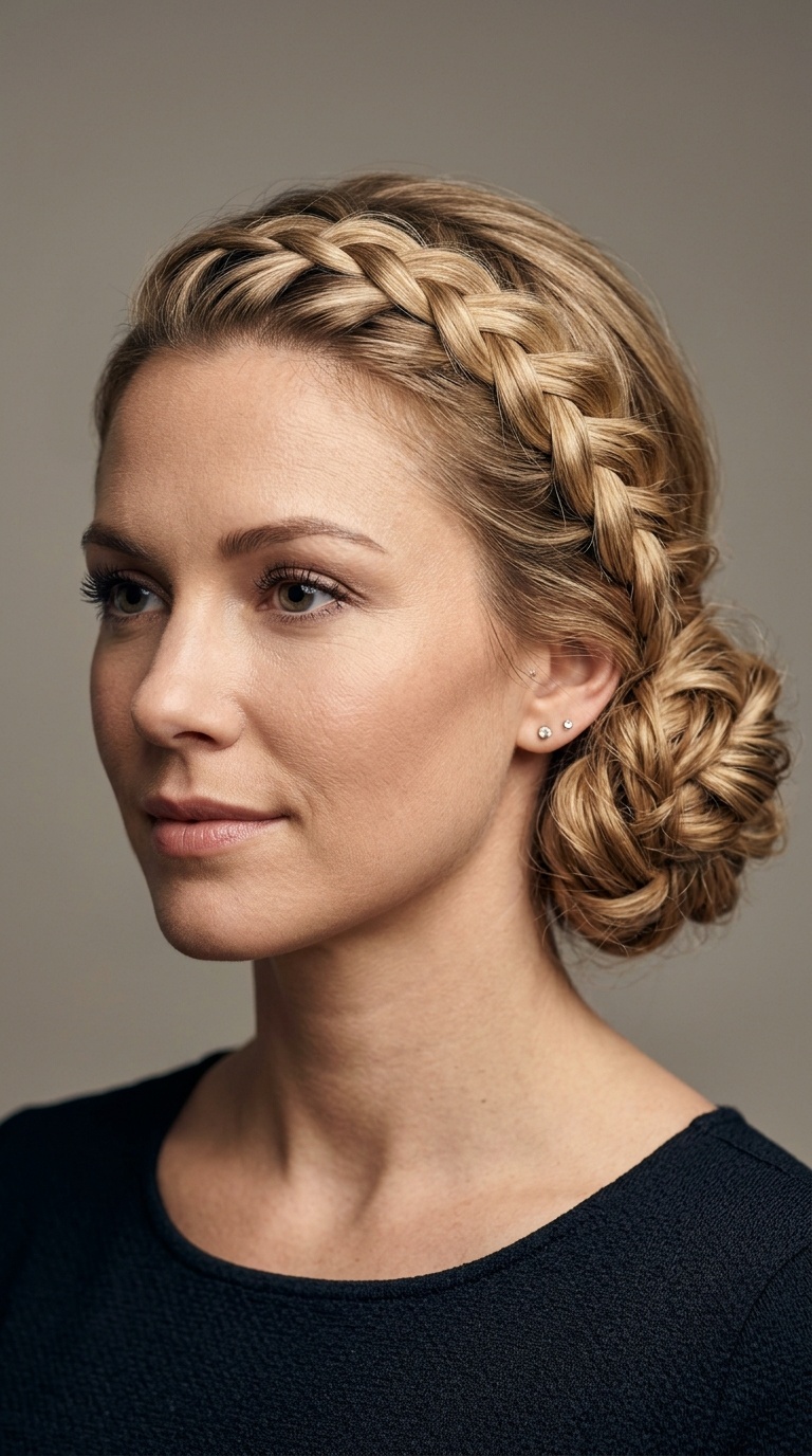 Side-Swept Braided Bun