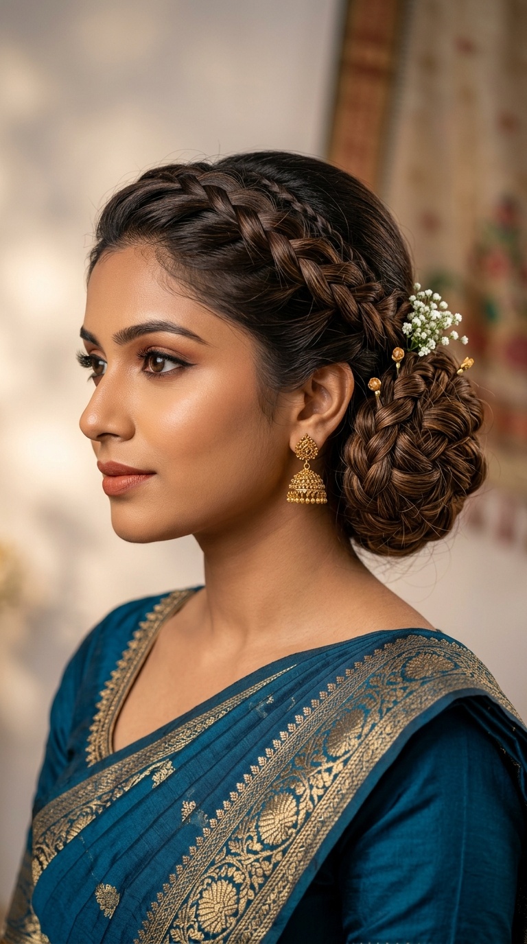 Side-Swept Braided Bun