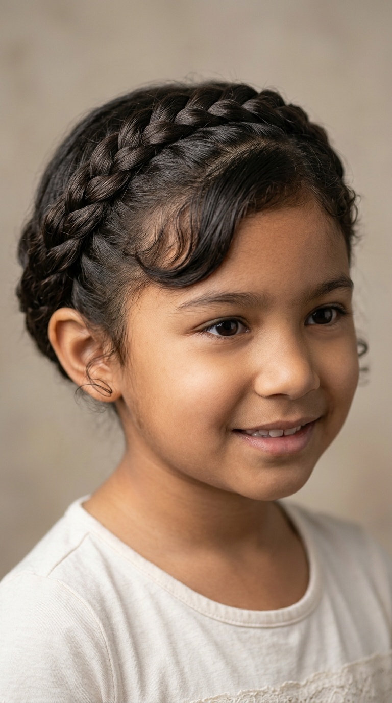 Side-Swept Braided Crown