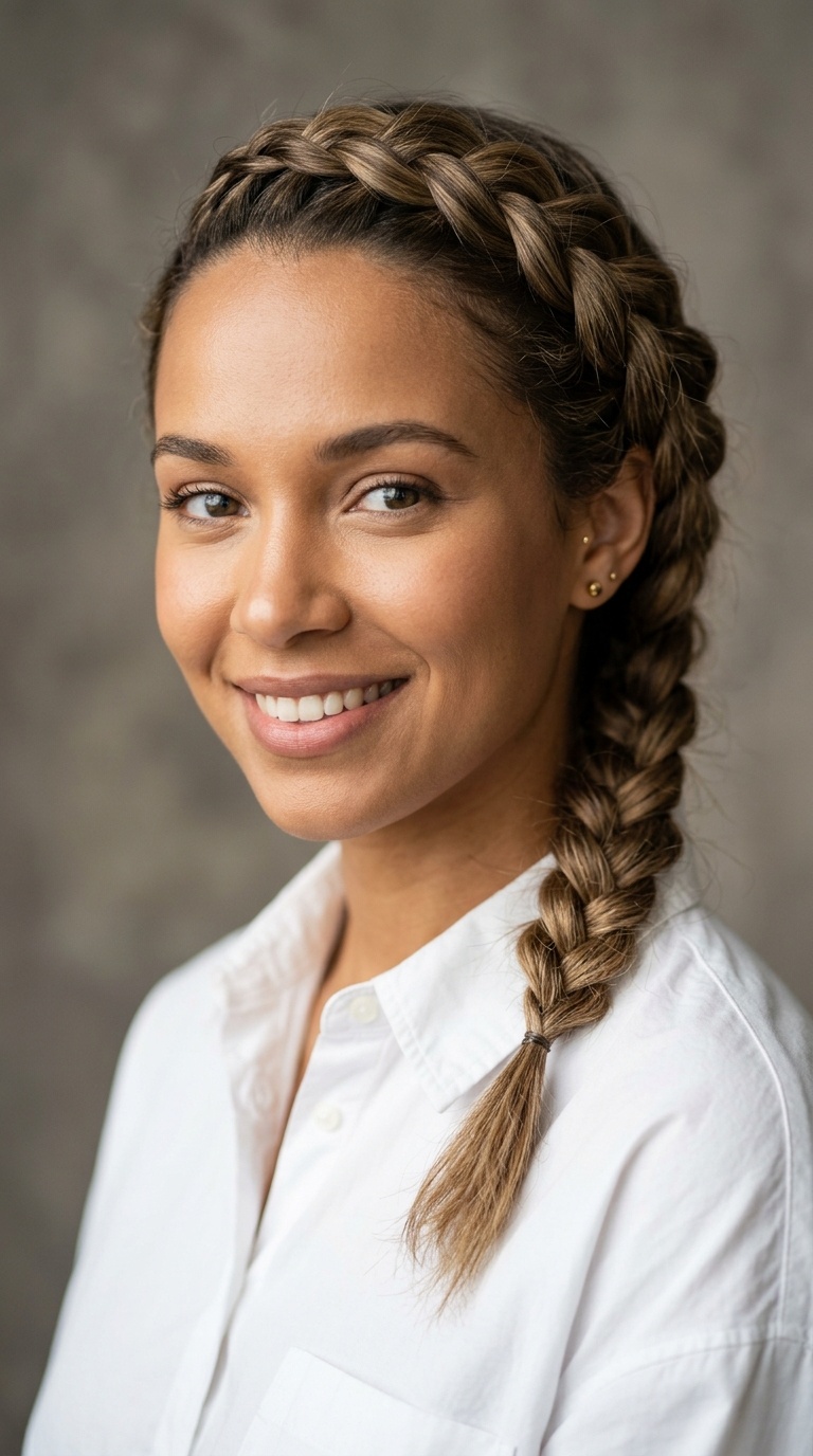 Side-Swept Braided Crown