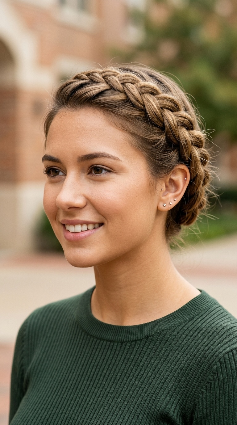 Side-Swept Braided Crown