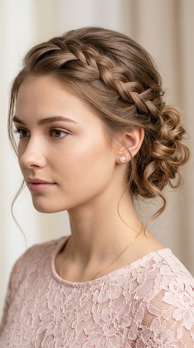 Side-Swept Braided Half-Up
