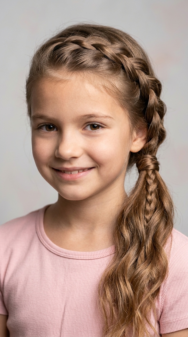 Side-Swept Braided Ponytail