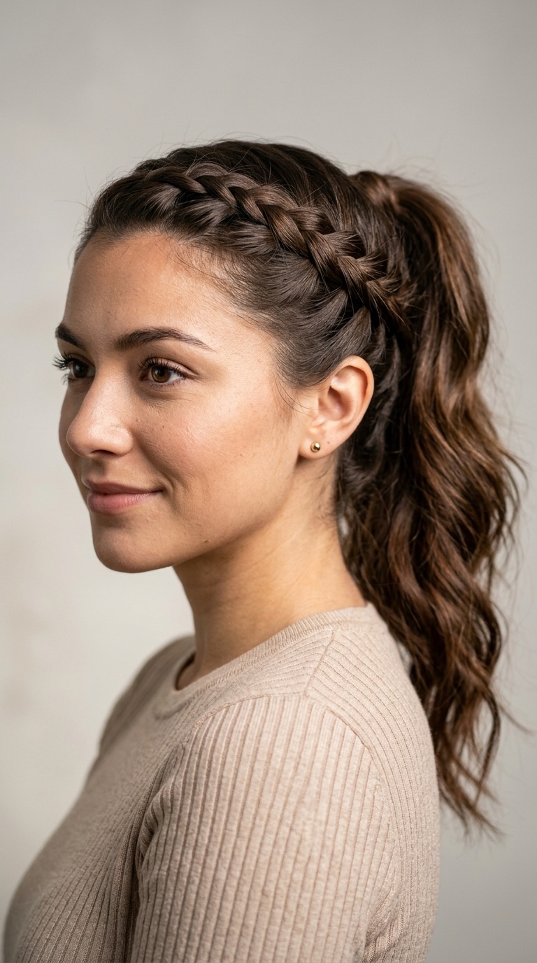 Side-Swept Braided Ponytail