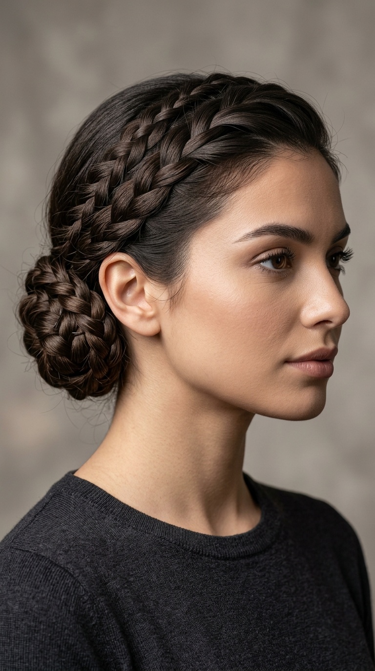 Side-Swept Braided Roll