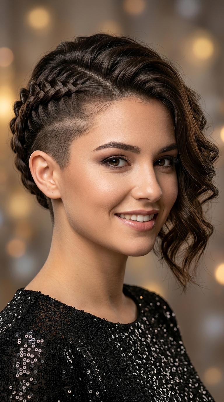 Side-Swept Braided Undercut Look