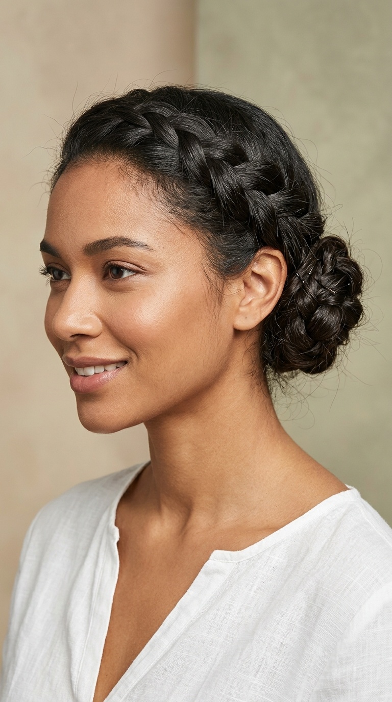 Side-Swept Braided Updo