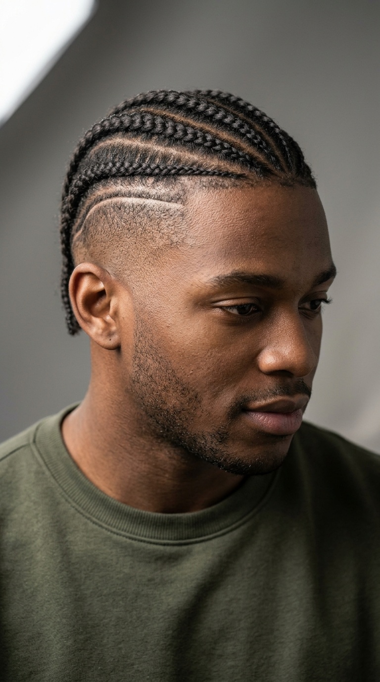 Side-Swept Braids with Surgical Line
