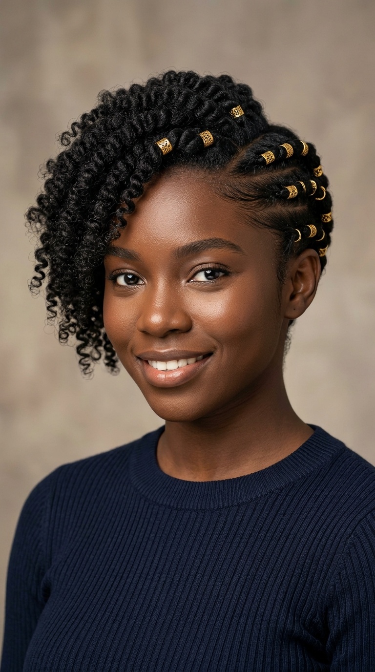 Side-Swept Coils with Gold Cuffs
