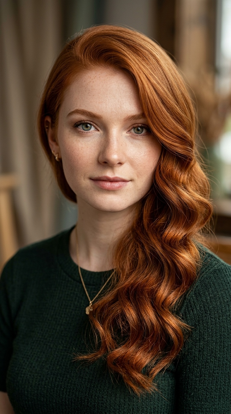 Side-Swept Copper Charm
