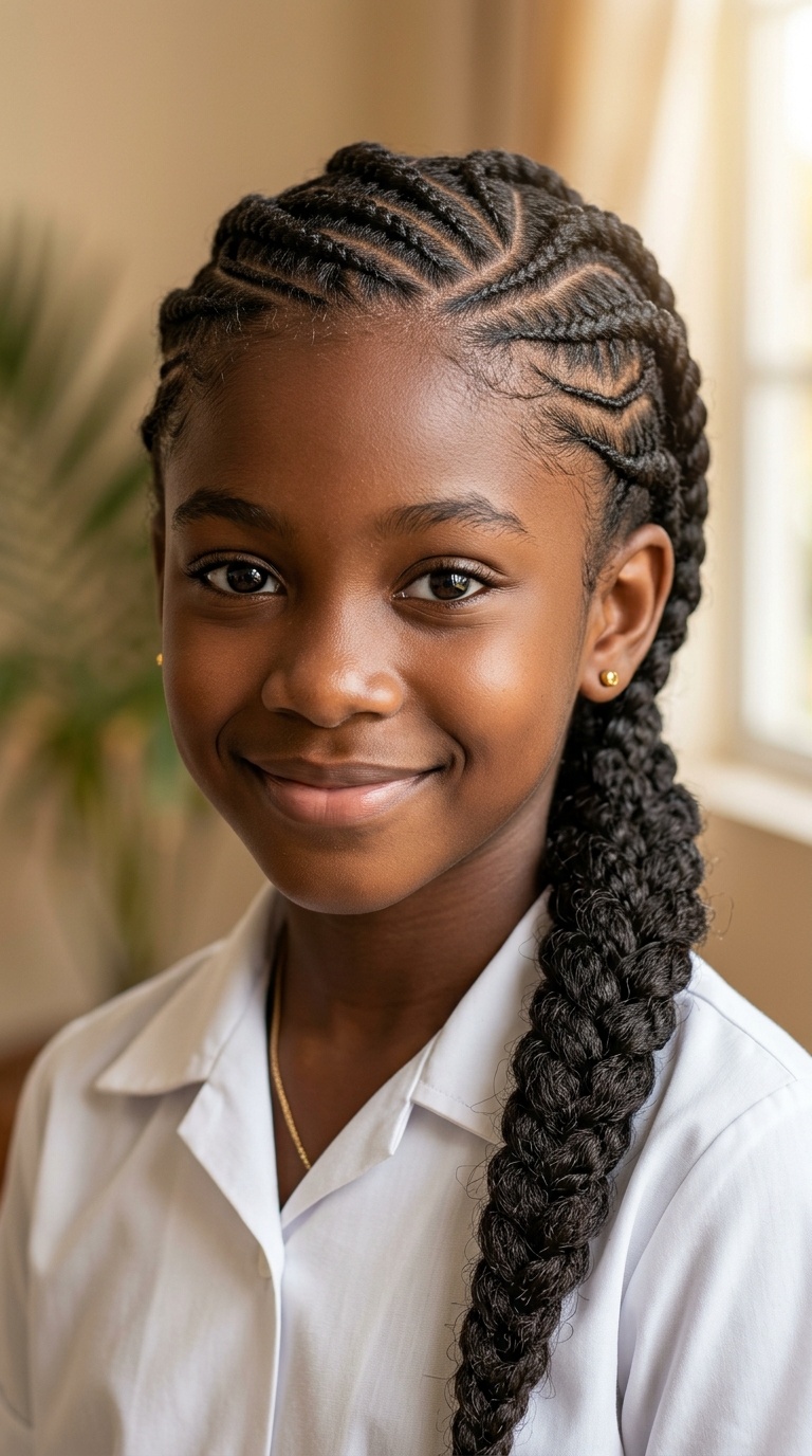 Side-Swept Cornrow Patterns