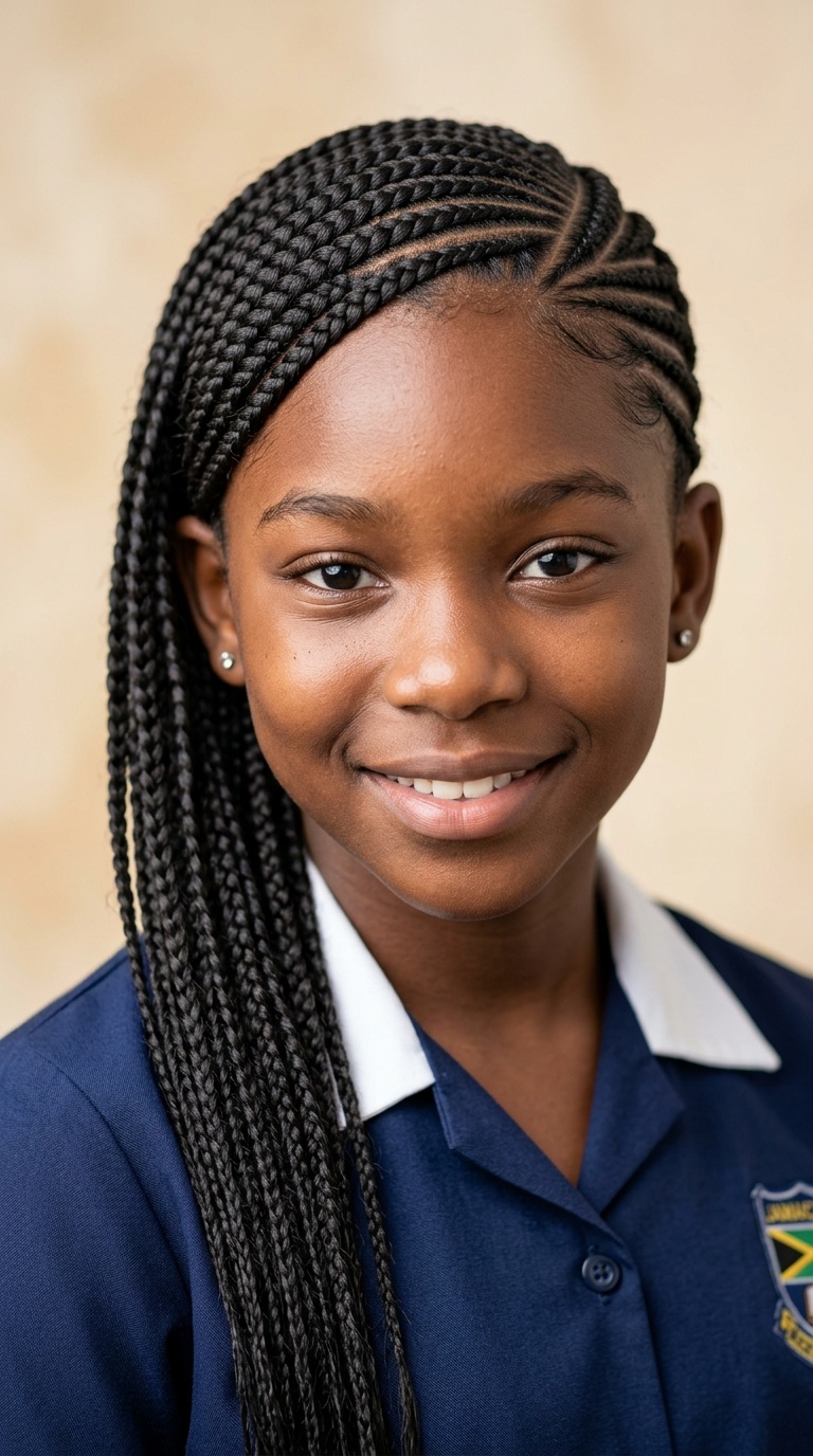 Side-Swept Cornrows