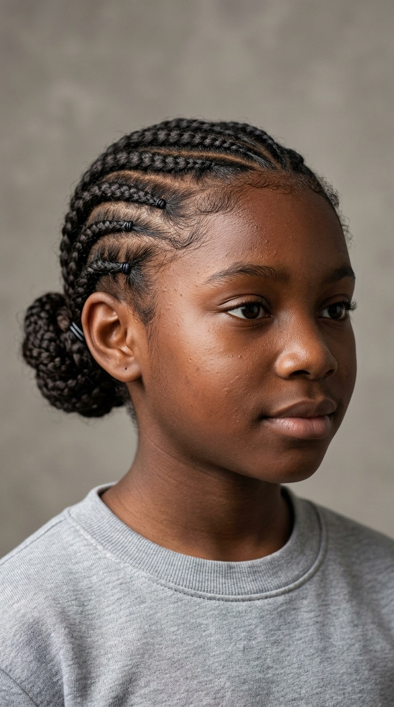 Side-Swept Cornrows