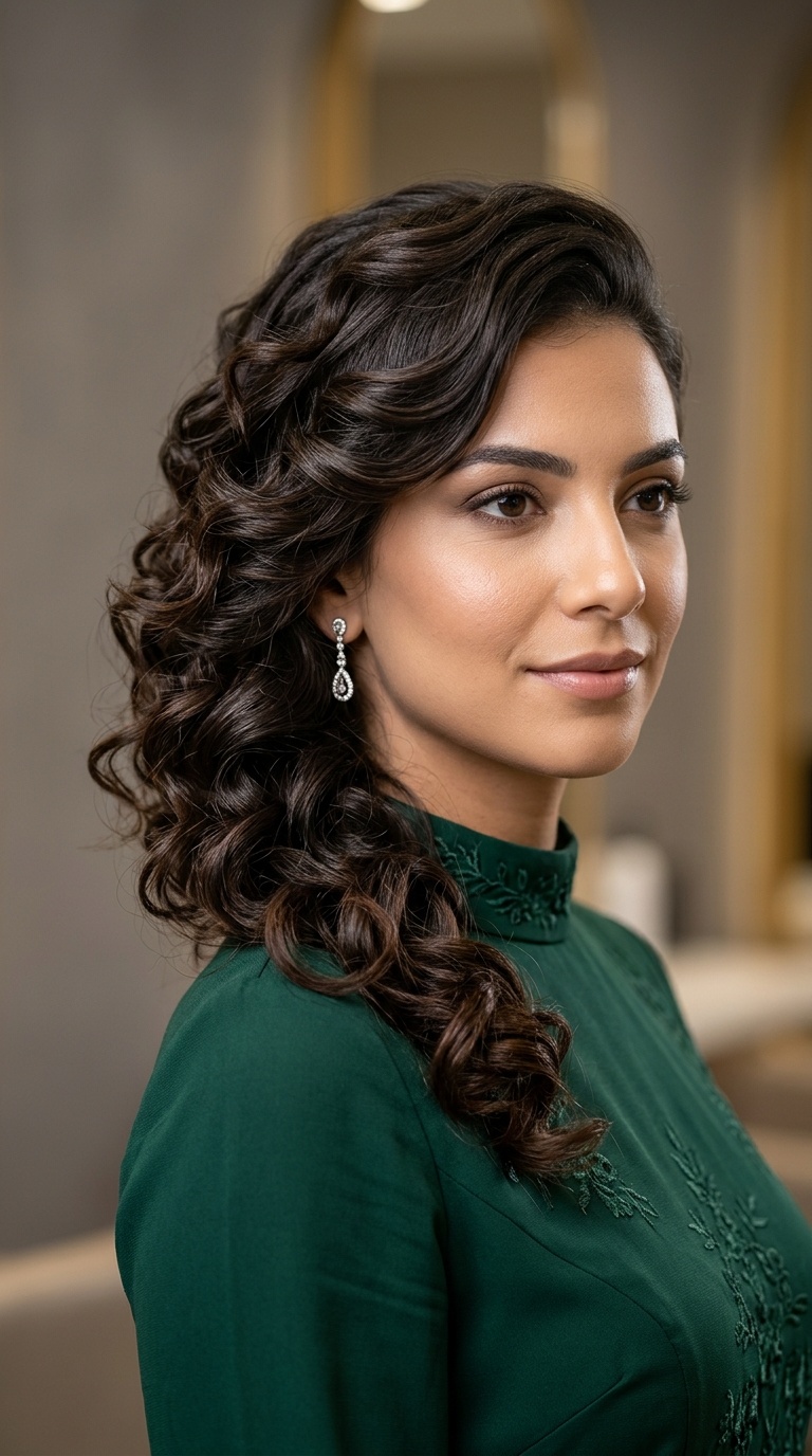 Side-Swept Curls