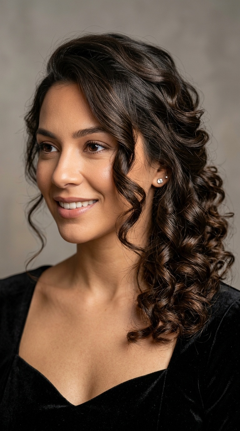 Side-Swept Curls