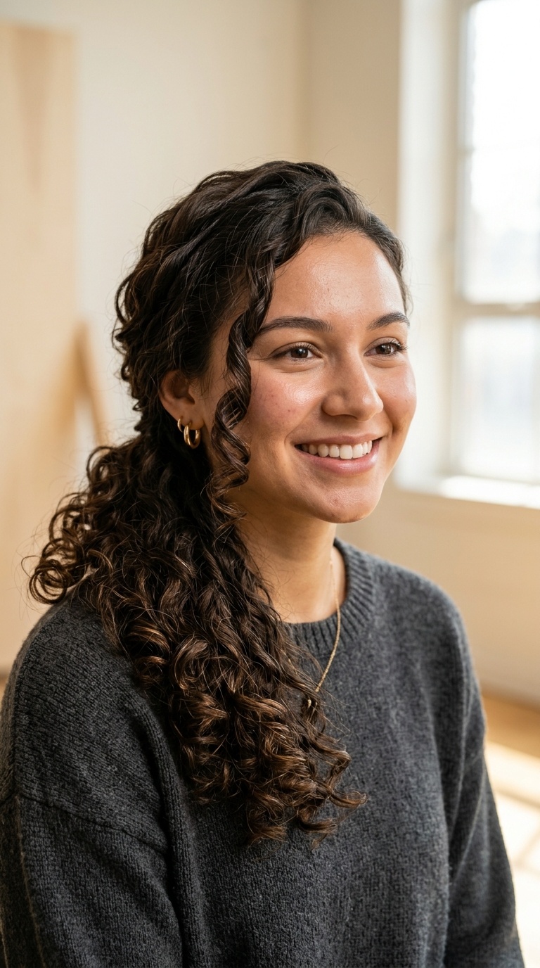 Side-Swept Curls