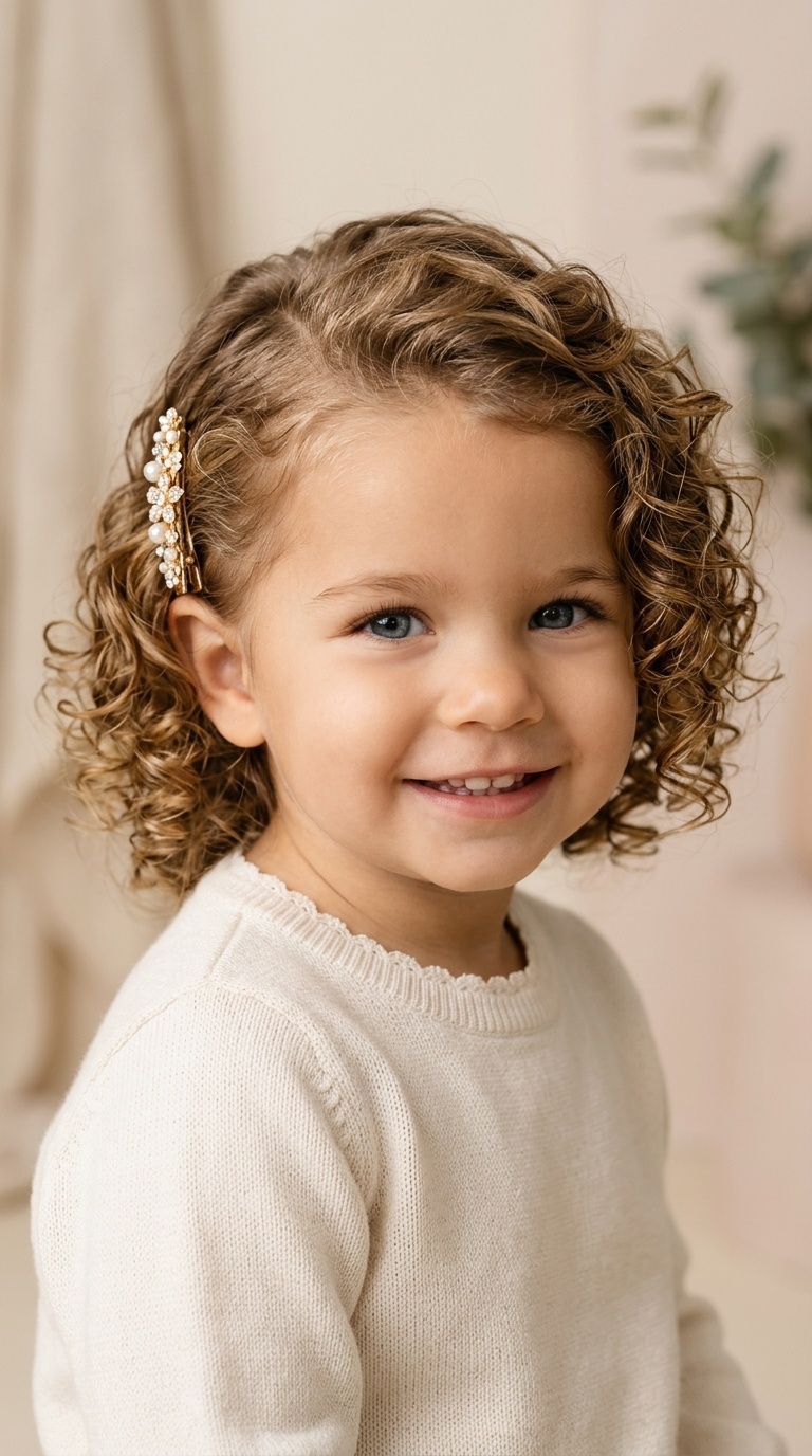 Side-Swept Curls with Barrette
