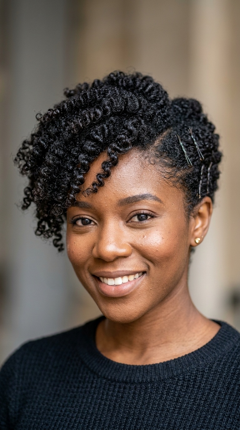 Side-Swept Curls with Bobby Pins