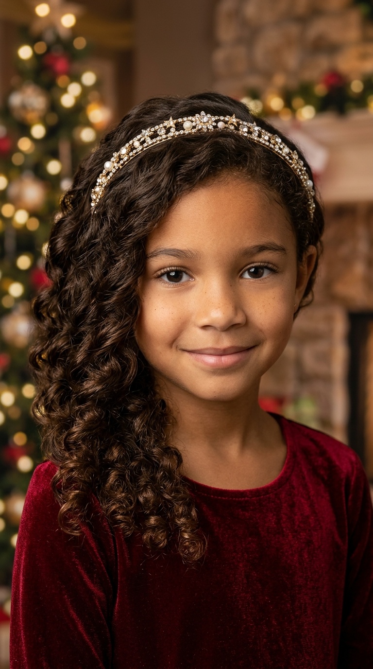 Side-Swept Curls with Jeweled Headband