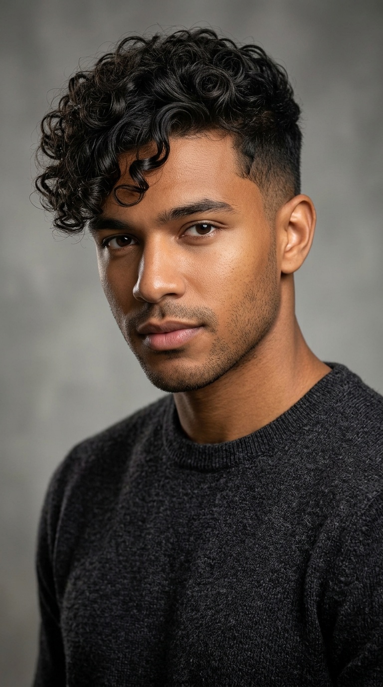 Side-Swept Curly Fringe