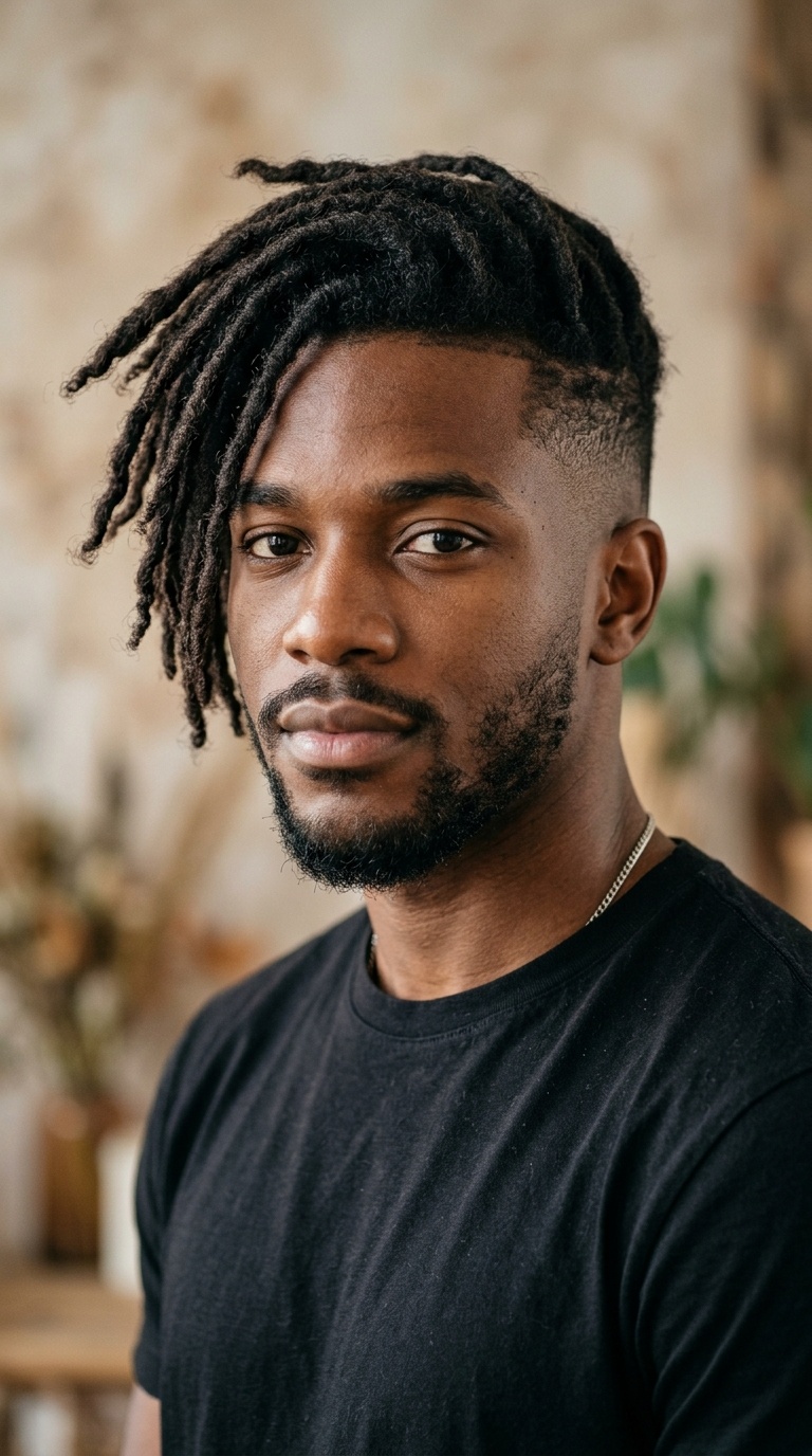 Side-Swept Dreads with Undercut