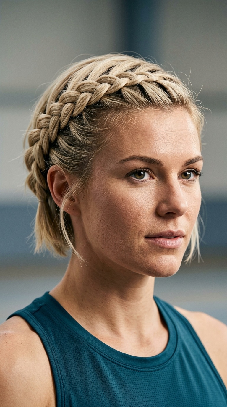 Side-Swept Dutch Braid for Short Hair