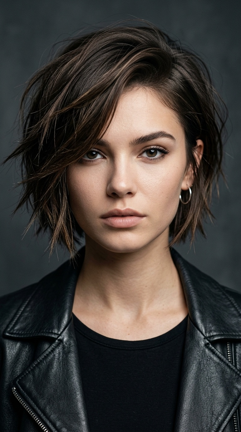 Side-Swept Edgy Bob