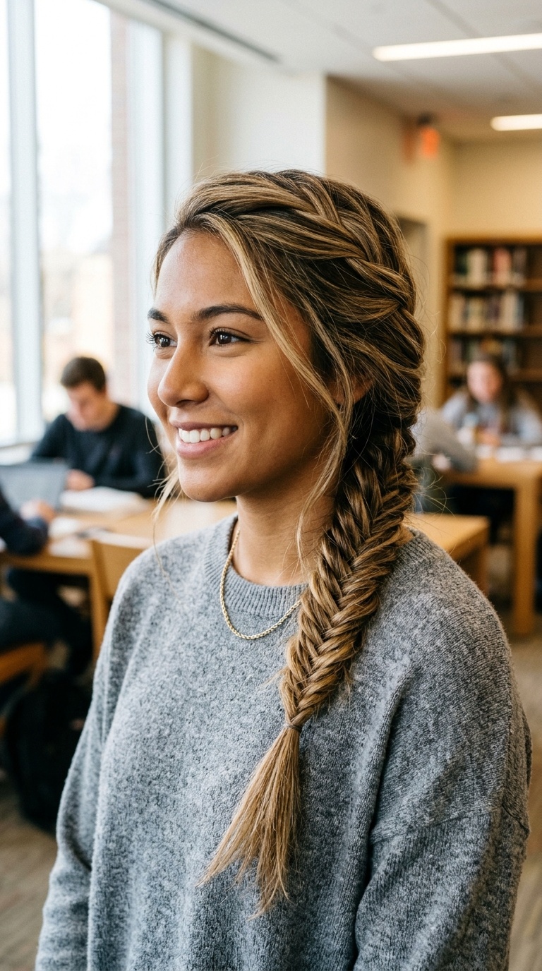 Side-Swept Fishtail Braid
