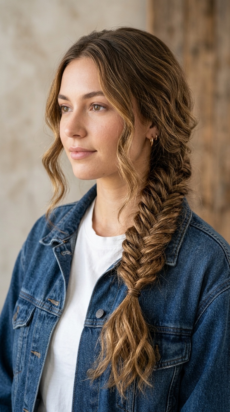 Side-Swept Fishtail Braid