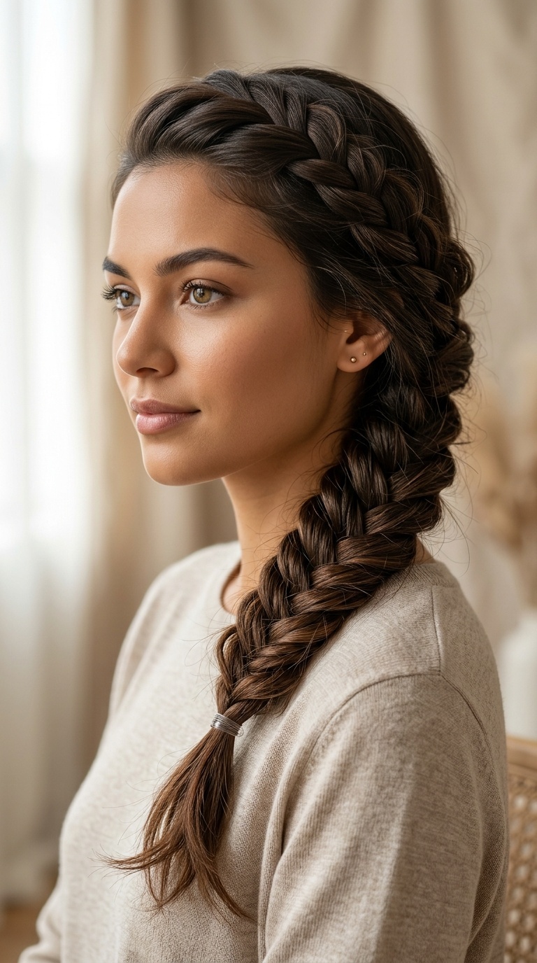 Side-Swept Fishtail Braid