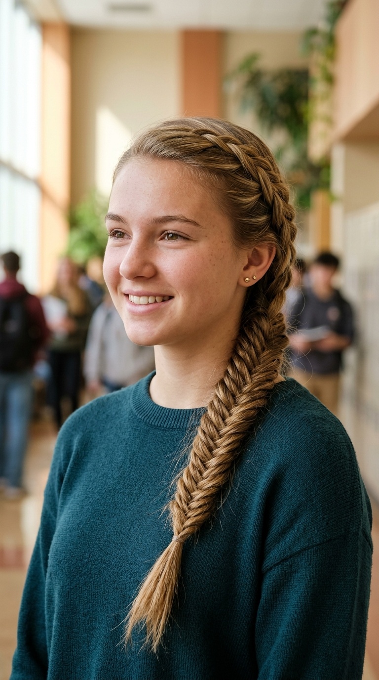 Side-Swept Fishtail Braid