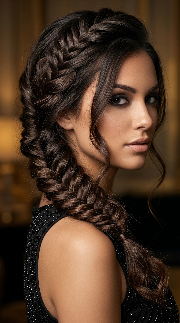Side-Swept Fishtail Braid