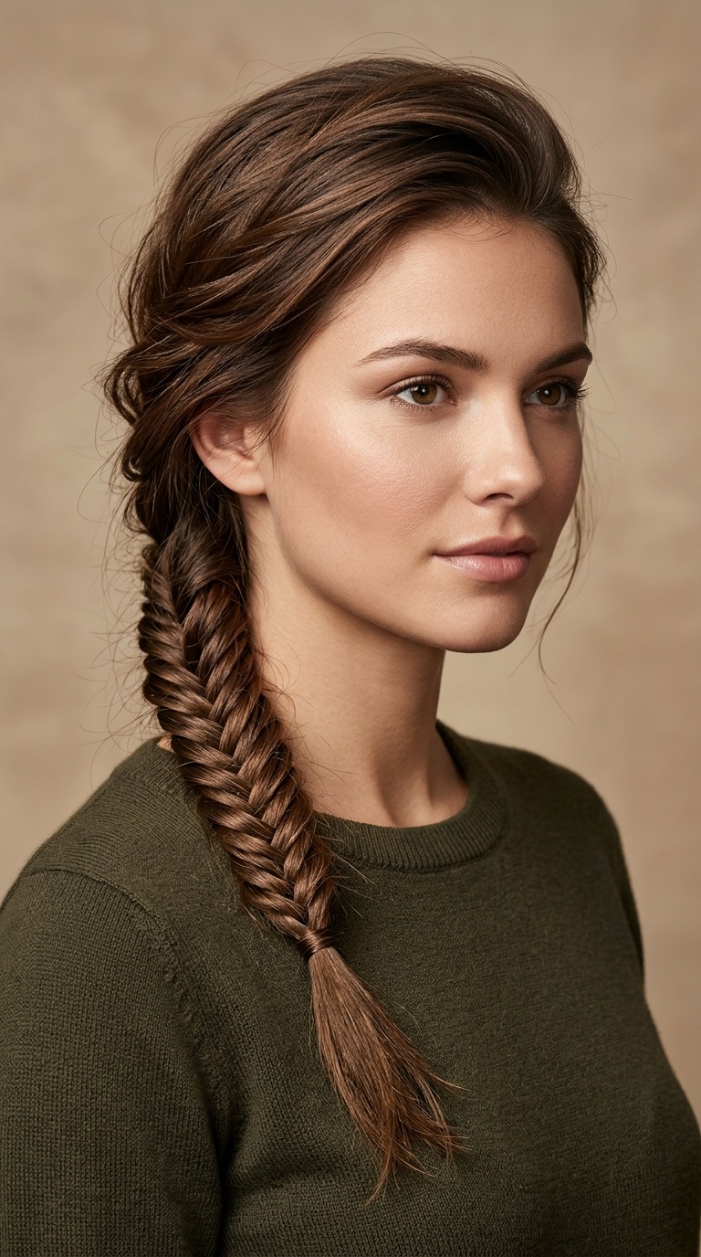 Side-Swept Fishtail Braid