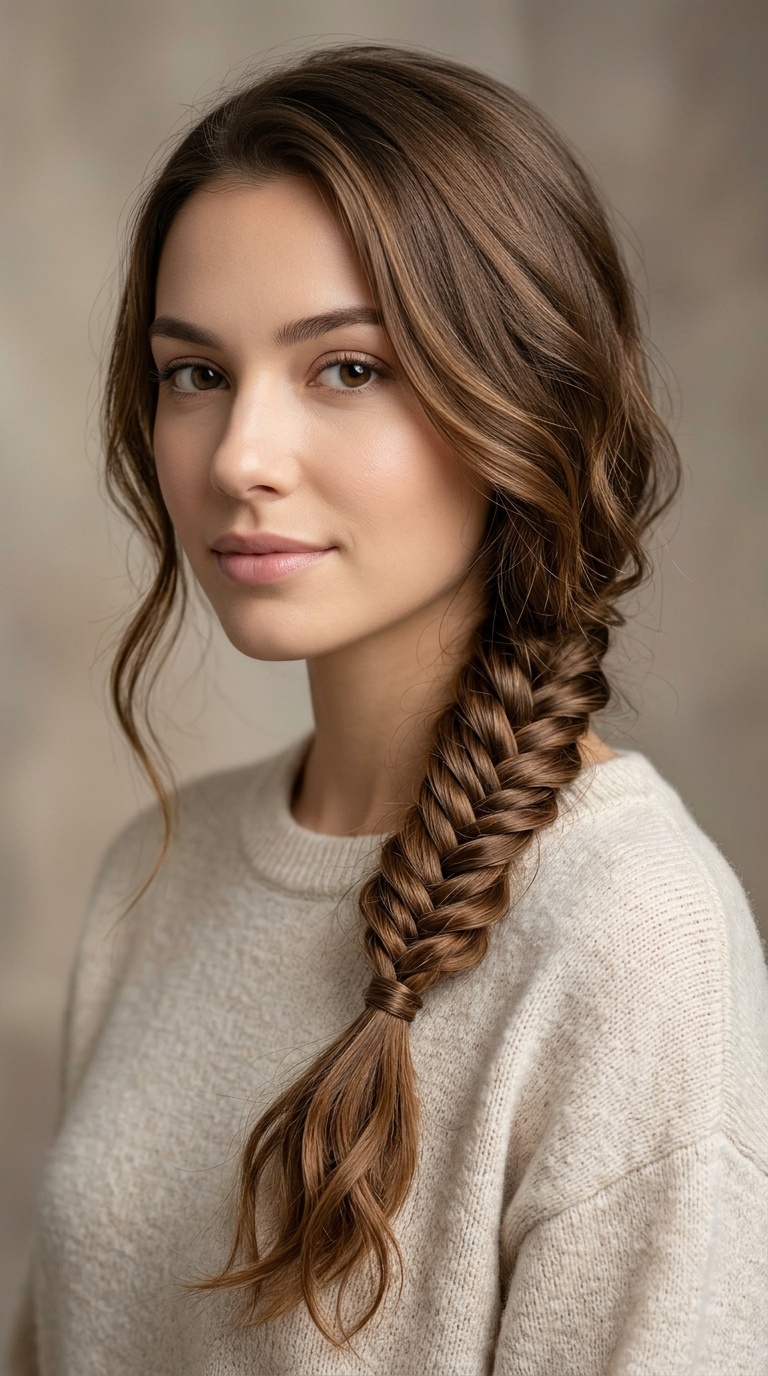 Side-Swept Fishtail Braid