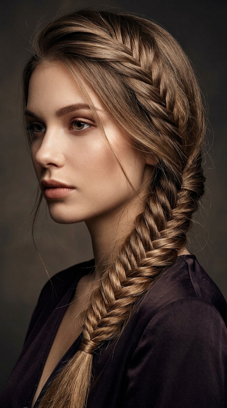 Side-Swept Fishtail Braid