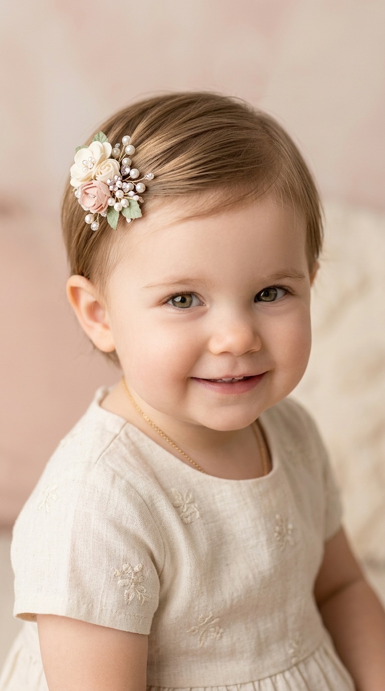 Side-Swept Floral Clip