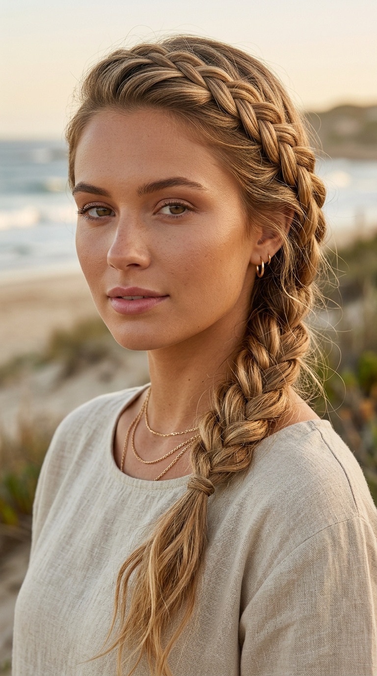 Side-Swept French Braid