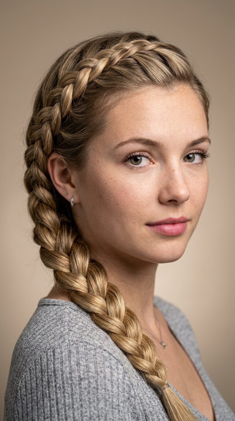 Side-Swept French Braid