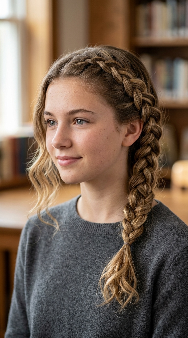 Side-Swept French Braid