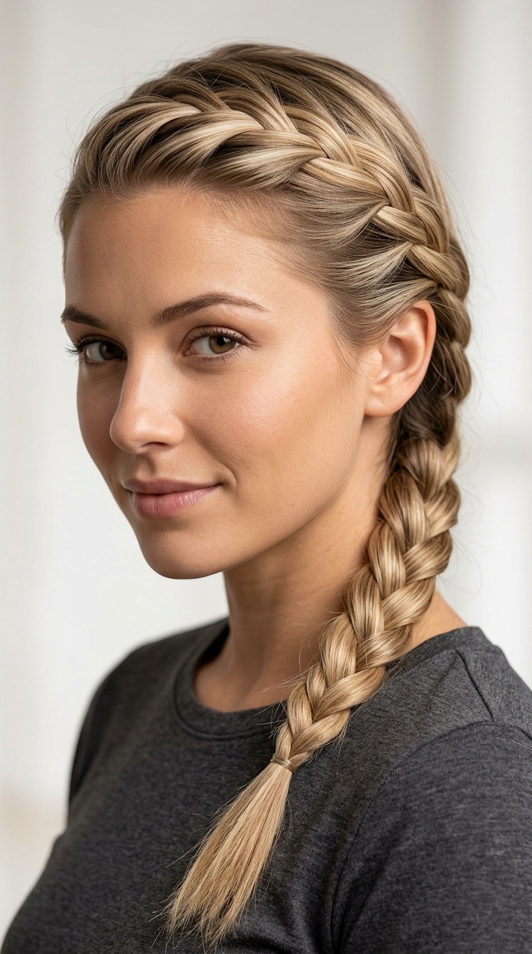 Side-Swept French Braid
