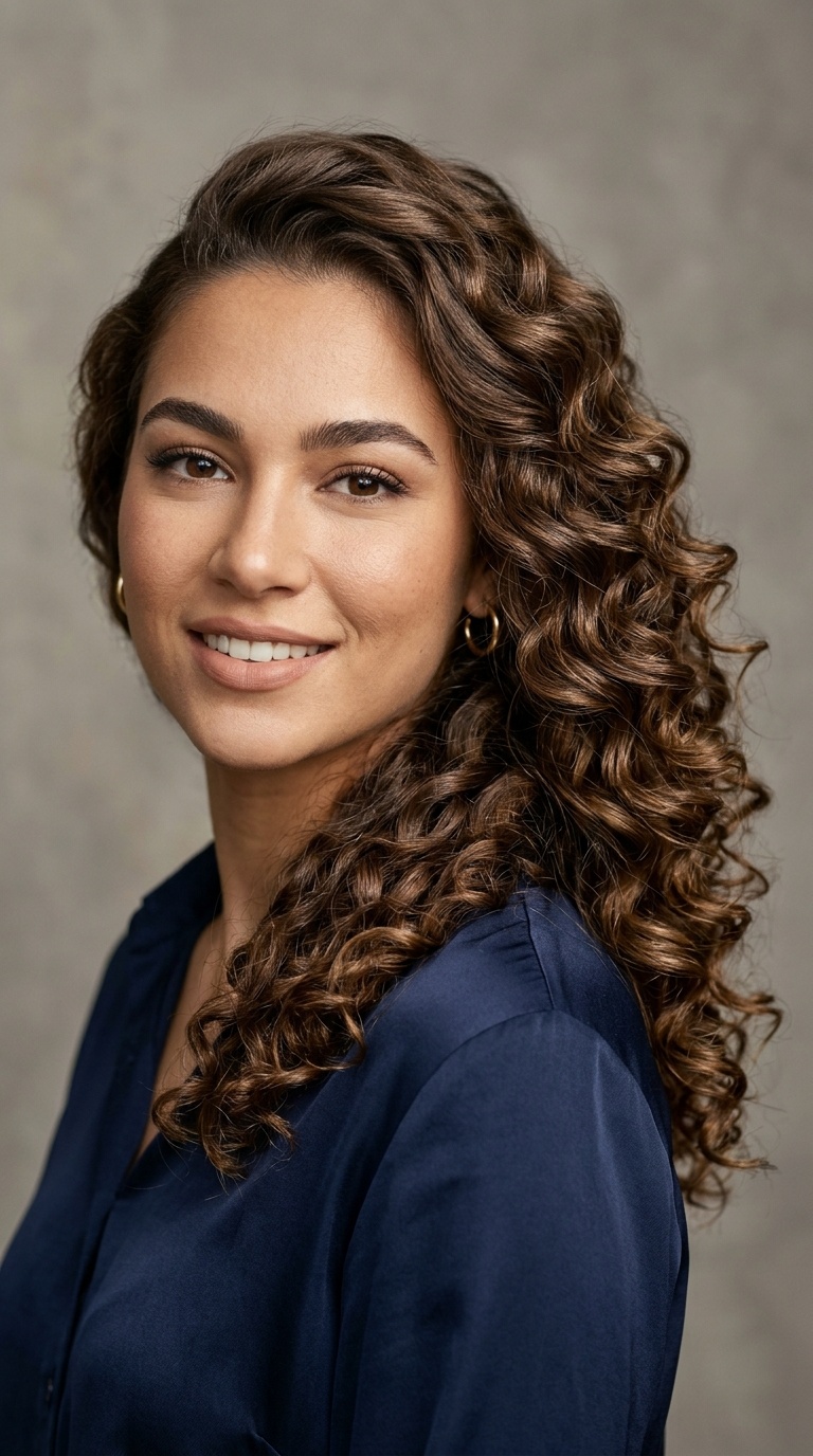 Side-Swept Glamour Curls