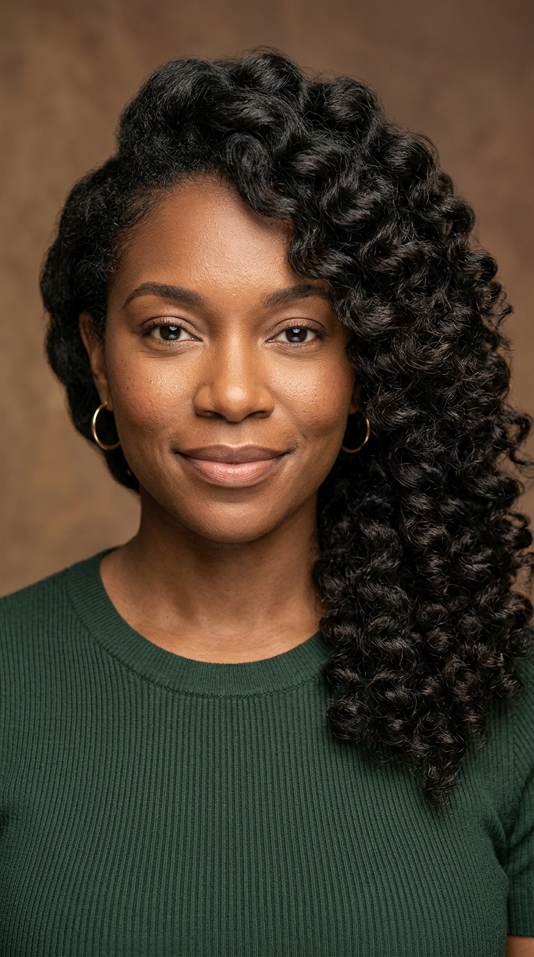 Side-Swept Glamour Curls
