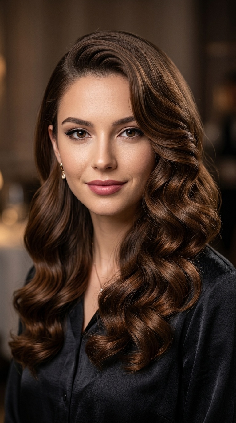 Side-Swept Glamour Curls