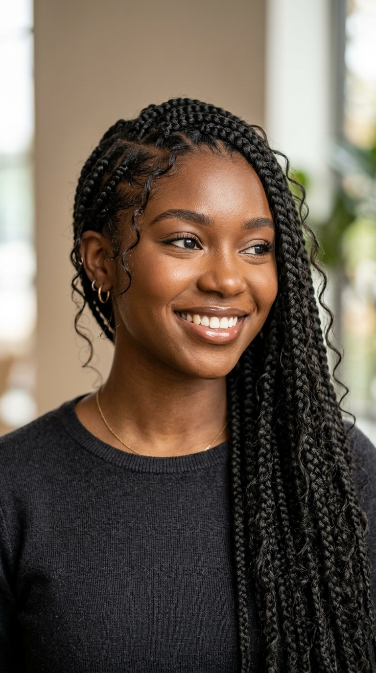 Side-Swept Goddess Braids