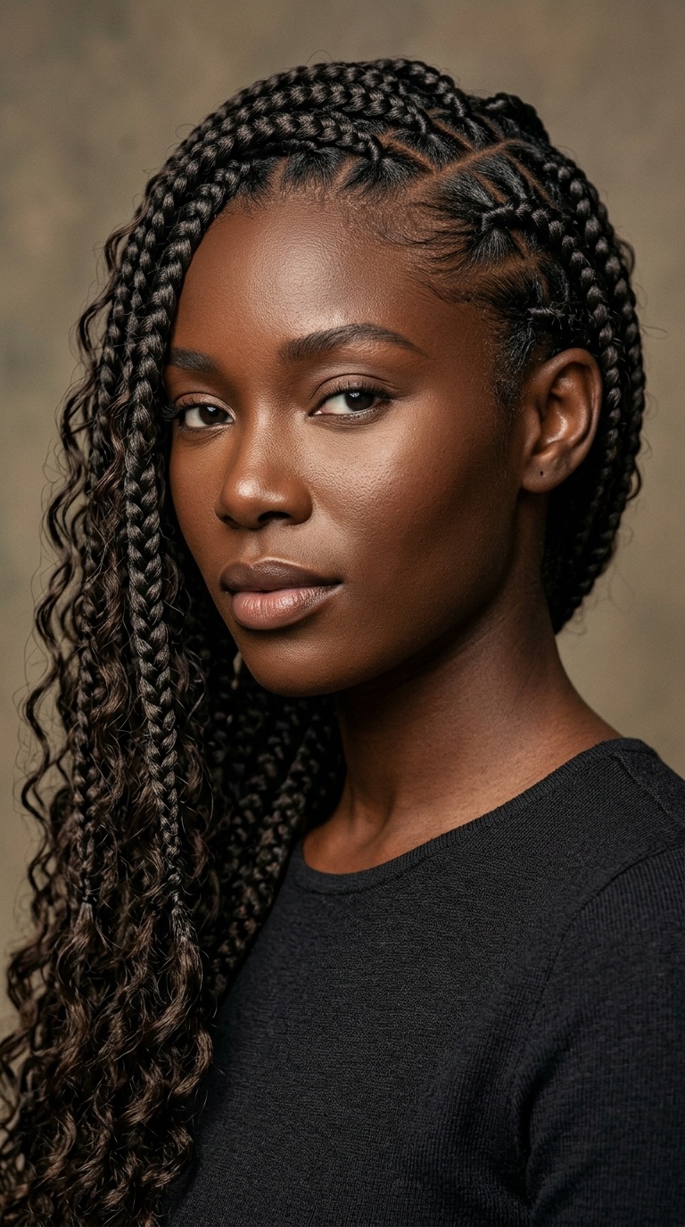 Side-Swept Goddess Braids