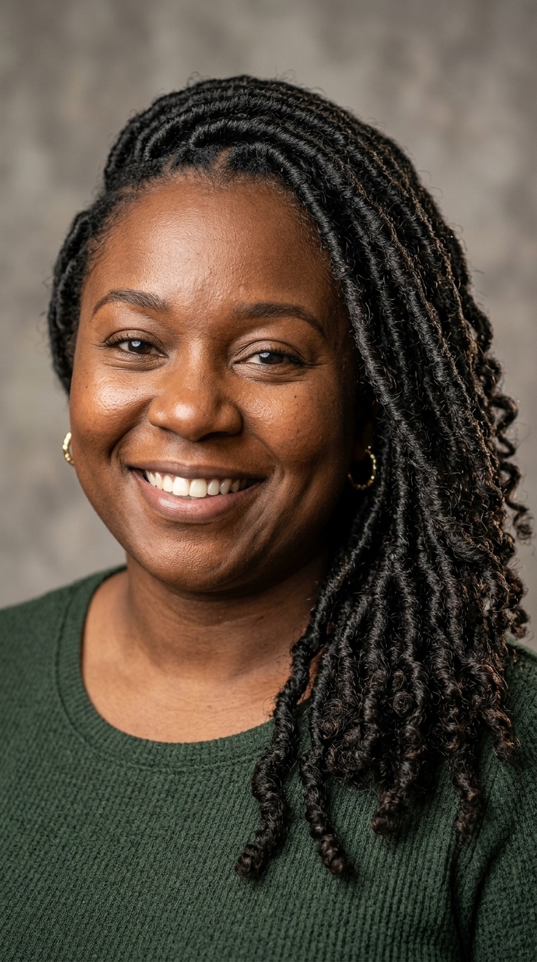 Side-Swept Goddess Locs